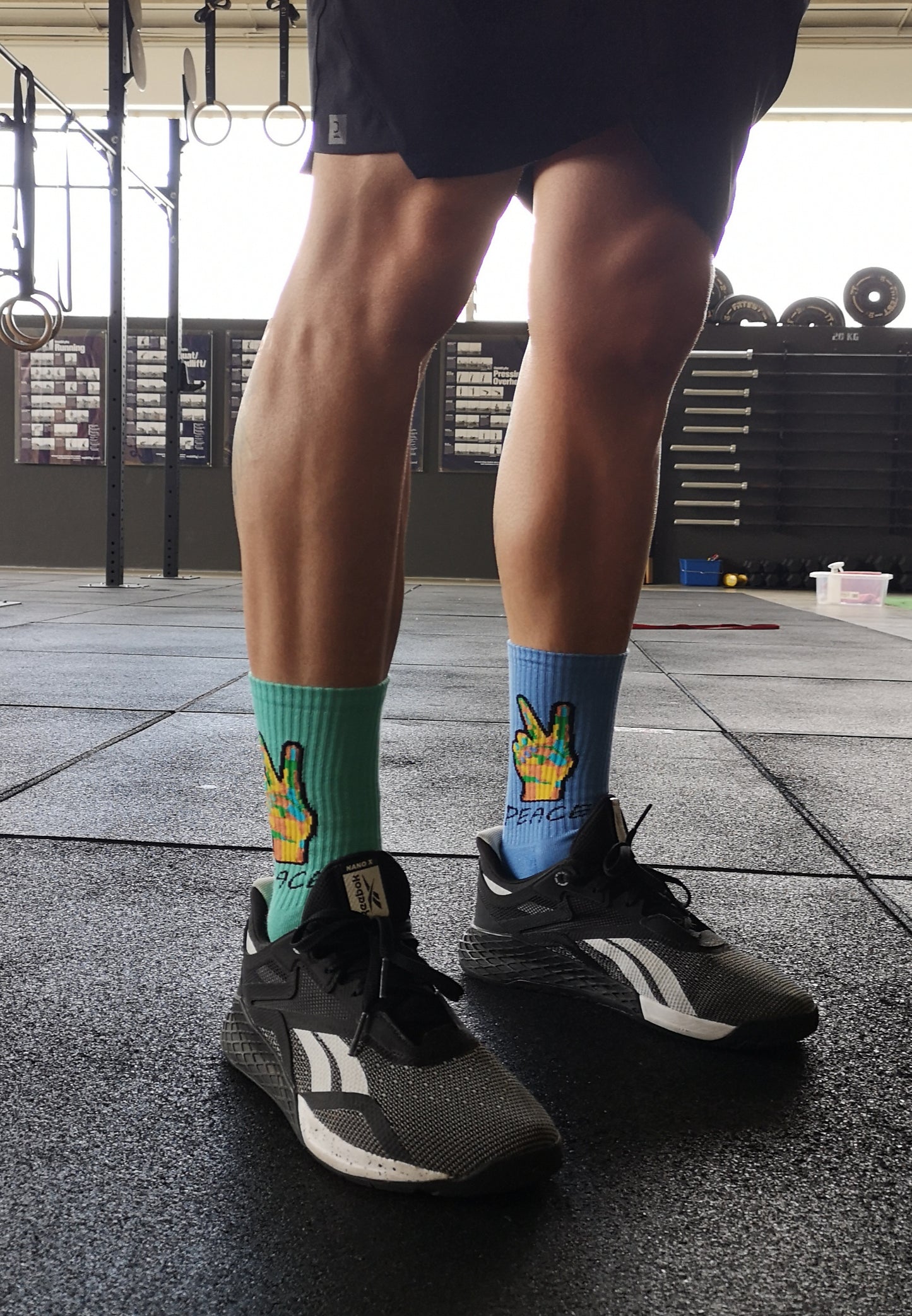 PEACE BLUE SOCKS